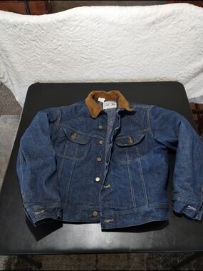 Vintage 1976-1978 Lee Storm Rider Blanket Lined Denim Sz Sm Dark Blue USA Made